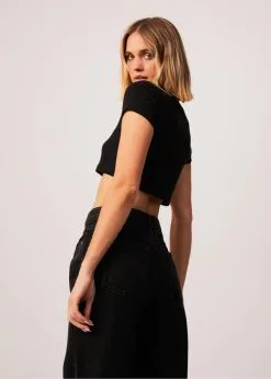 Afends Abbie Hemp Ribbed Cropped T-Shirt 10 Afends Abbie Hemp Ribbed Cropped T-Shirt -Ski Pants Shop AfendsWomensAbbie HempRibbedCroppedT Shirt Black1515 600x e8b7fa7a 42e9 4569 847a fa6dc8d22778