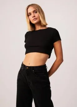 Afends Abbie Hemp Ribbed Cropped T-Shirt
