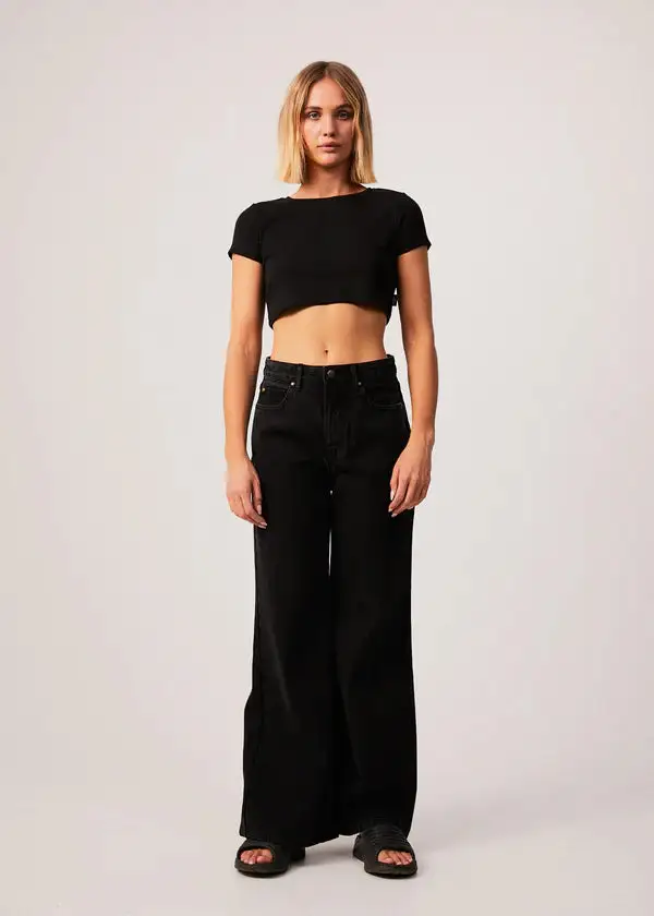 Afends Abbie Hemp Ribbed Cropped T-Shirt 5 Afends Abbie Hemp Ribbed Cropped T-Shirt - Image 3