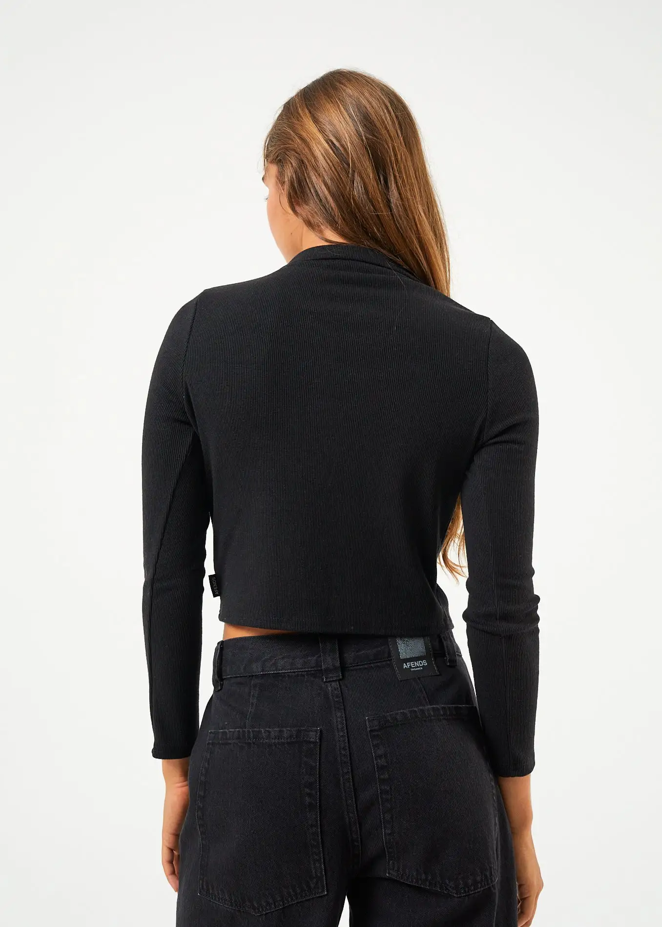 Afends Eliza Hemp Ribbed Long Sleeve Shirt - Black 5 Afends Eliza Hemp Ribbed Long Sleeve Shirt - Black - Image 3