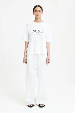 Nude Lucy Nude. Washed Tee -Ski Pants Shop NU24728 WHITE 002