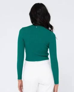 Rusty Charis Ribbed Crop Long Sleeve Knit Top -Ski Pants Shop W23 FSL0605 EME 2