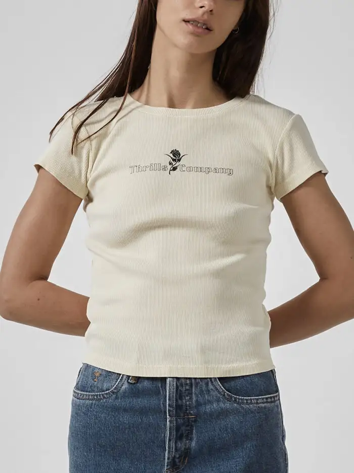 Thrills Between Two Thorns Cap Sleeve Tee - Sunlight 5 Thrills Between Two Thorns Cap Sleeve Tee - Sunlight - Image 3