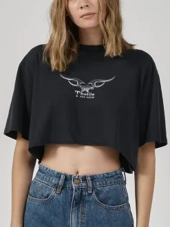 Thrills Iron Eagle Merch Super Crop Tee - Twilight Black 12 Thrills Iron Eagle Merch Super Crop Tee - Twilight Black -Ski Pants Shop WTS22 172B