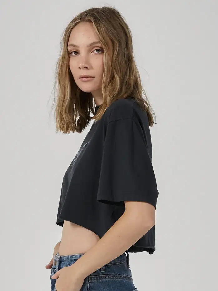 Thrills Iron Eagle Merch Super Crop Tee - Twilight Black 5 Thrills Iron Eagle Merch Super Crop Tee - Twilight Black - Image 3