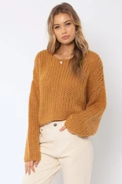 Amuse Society DESERT SKIES SWEATER KNIT -Ski Pants Shop amuse society desert skies sweater knit amber light 1