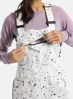 Burton Women's Avalon 2L Bib Pants -Ski Pants Shop burton women s burton avalon 2l bib pants stout white spatter 6