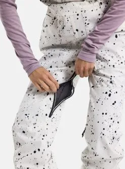 Burton Women's Avalon 2L Bib Pants -Ski Pants Shop burton women s burton avalon 2l bib pants stout white spatter 8