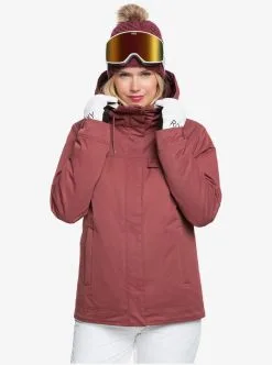 Roxy Womens Billie Snow Jacket -Ski Pants Shop roxy womens billie snow jacket oxblood red 1