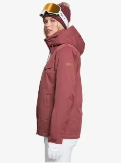 Roxy Womens Billie Snow Jacket -Ski Pants Shop roxy womens billie snow jacket oxblood red 3