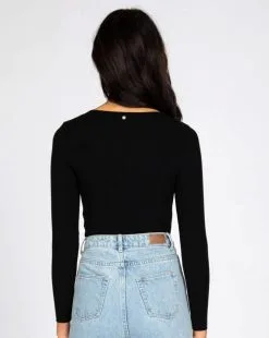Rusty Charis Low Neckline Long Sleeve Knit Top -Ski Pants Shop rusty charis low neckline knit top black 2 1024x1024 467d4569 8b26 402c bd8f 83a2d570d242